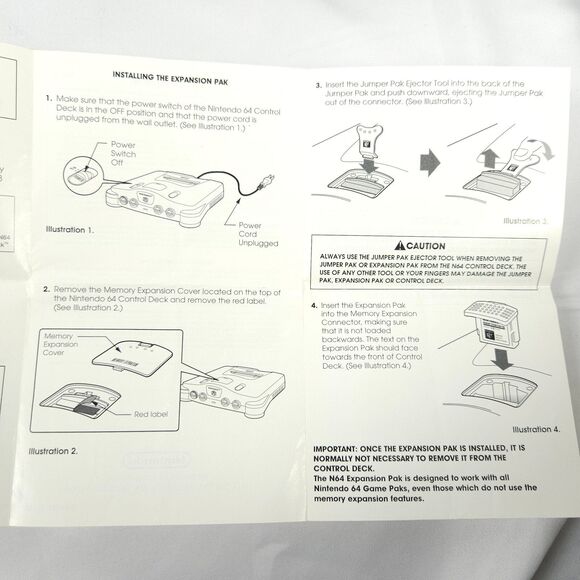 Nintendo 64, Rumble Pack, & Expansion Pack Instruction Manuals Booklets *ONLY* - Picture 12 of 12